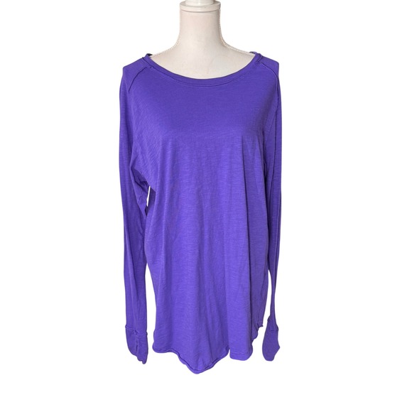 Free People Tops - Free People We The Free Purple Knit Long Sleeve Tee Thumbholes Size M Casual EUC